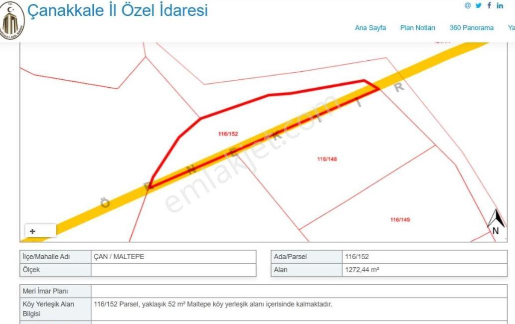 Çanakkale Çan Maltepe 846 M2 Satılık İmar Sınırında Tarla - Görsel 12