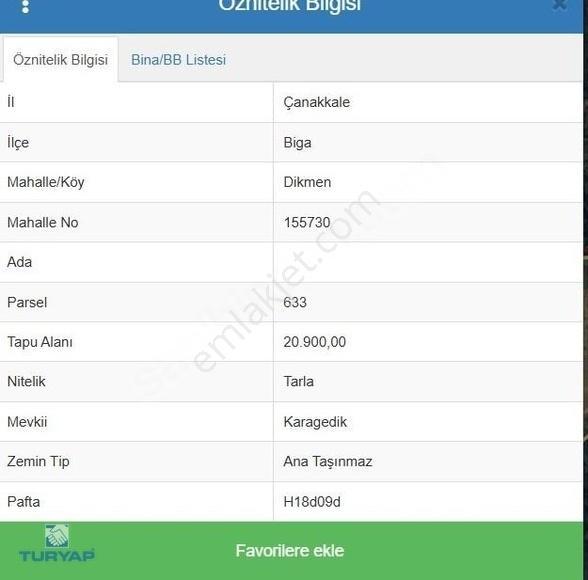 Çanakkale Biga Dikmen Köyü 51.100m2 Kupon Tarla - Görsel 2