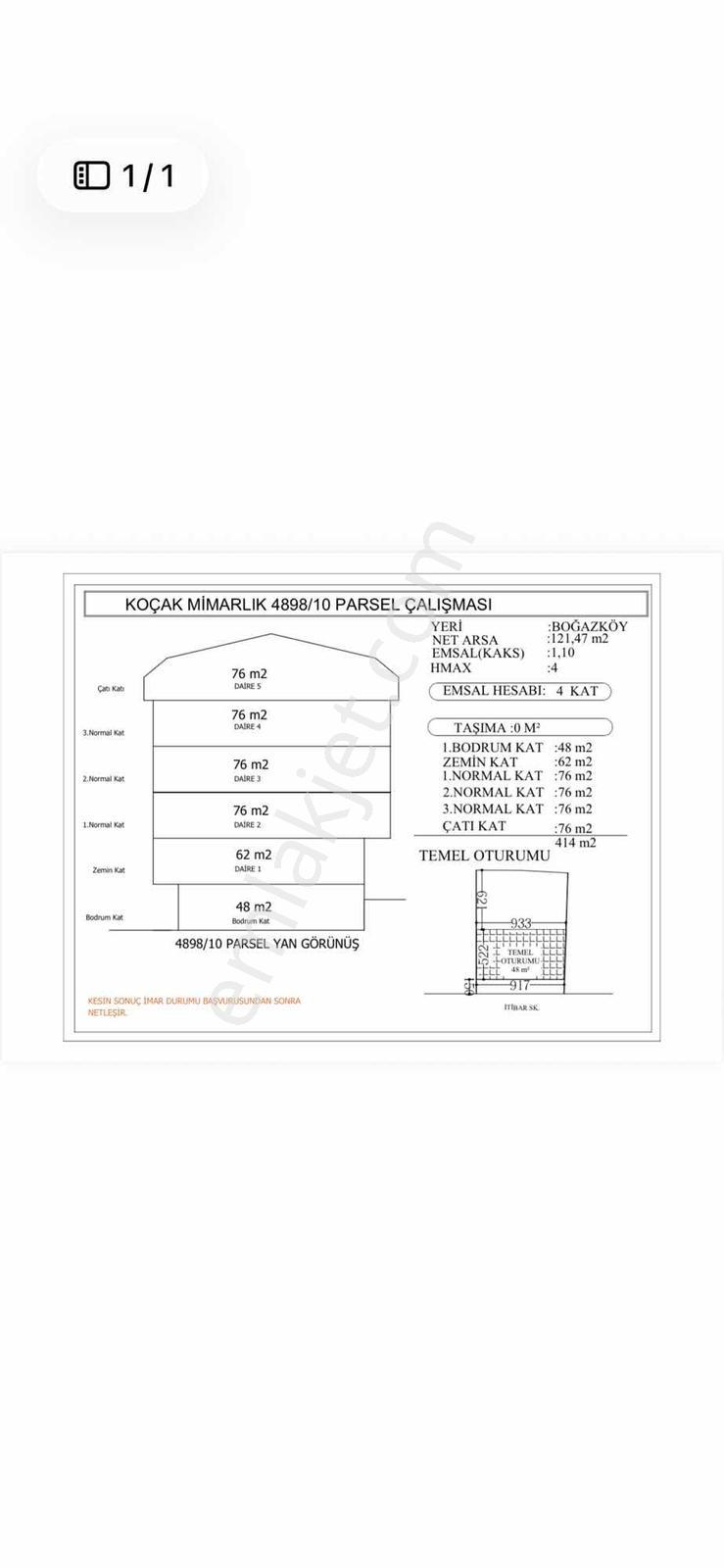 Arnavutköy Boğazköyde Ruhsatı Alınmış Satılık 122 M2 1.10 E Arsa - Görsel 11