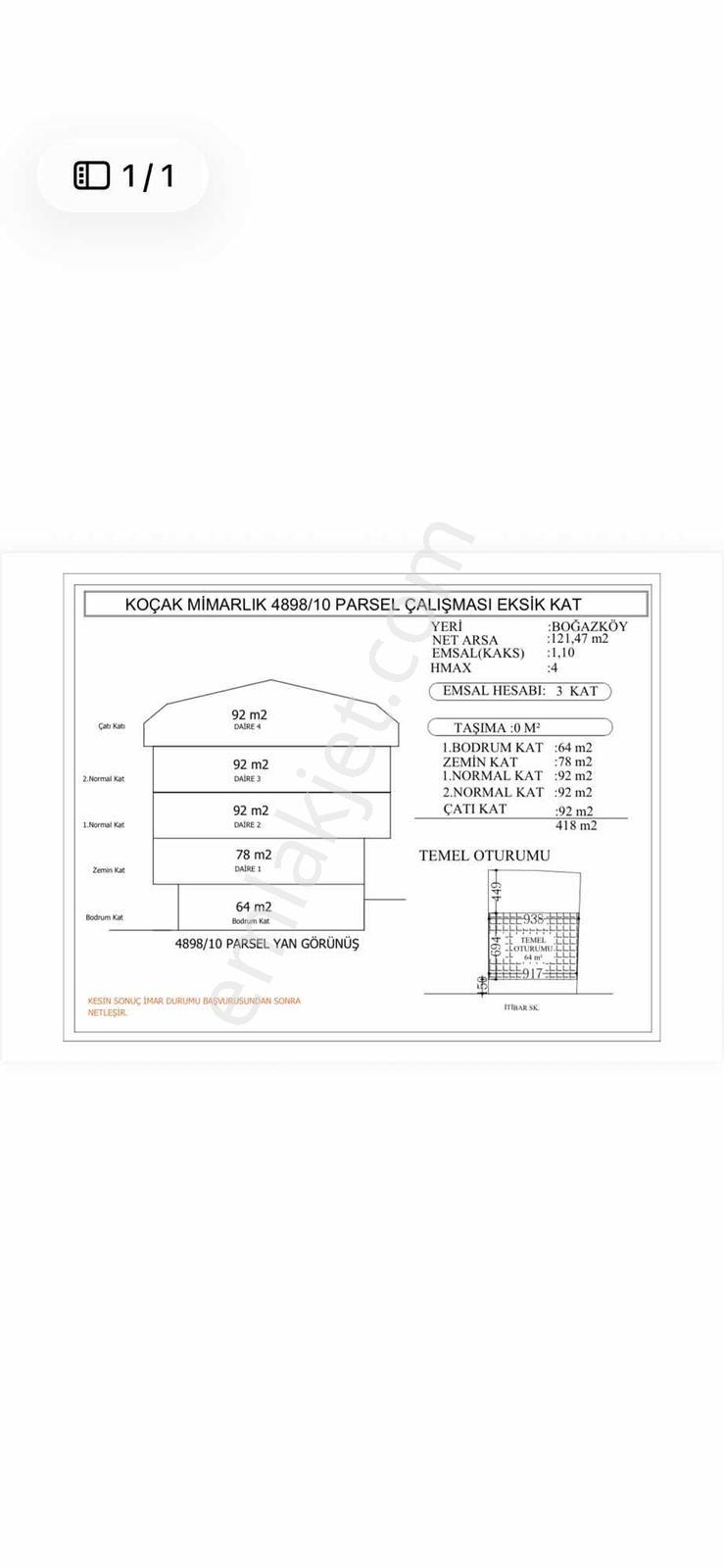 Arnavutköy Boğazköyde Ruhsatı Alınmış Satılık 122 M2 1.10 E Arsa - Görsel 13