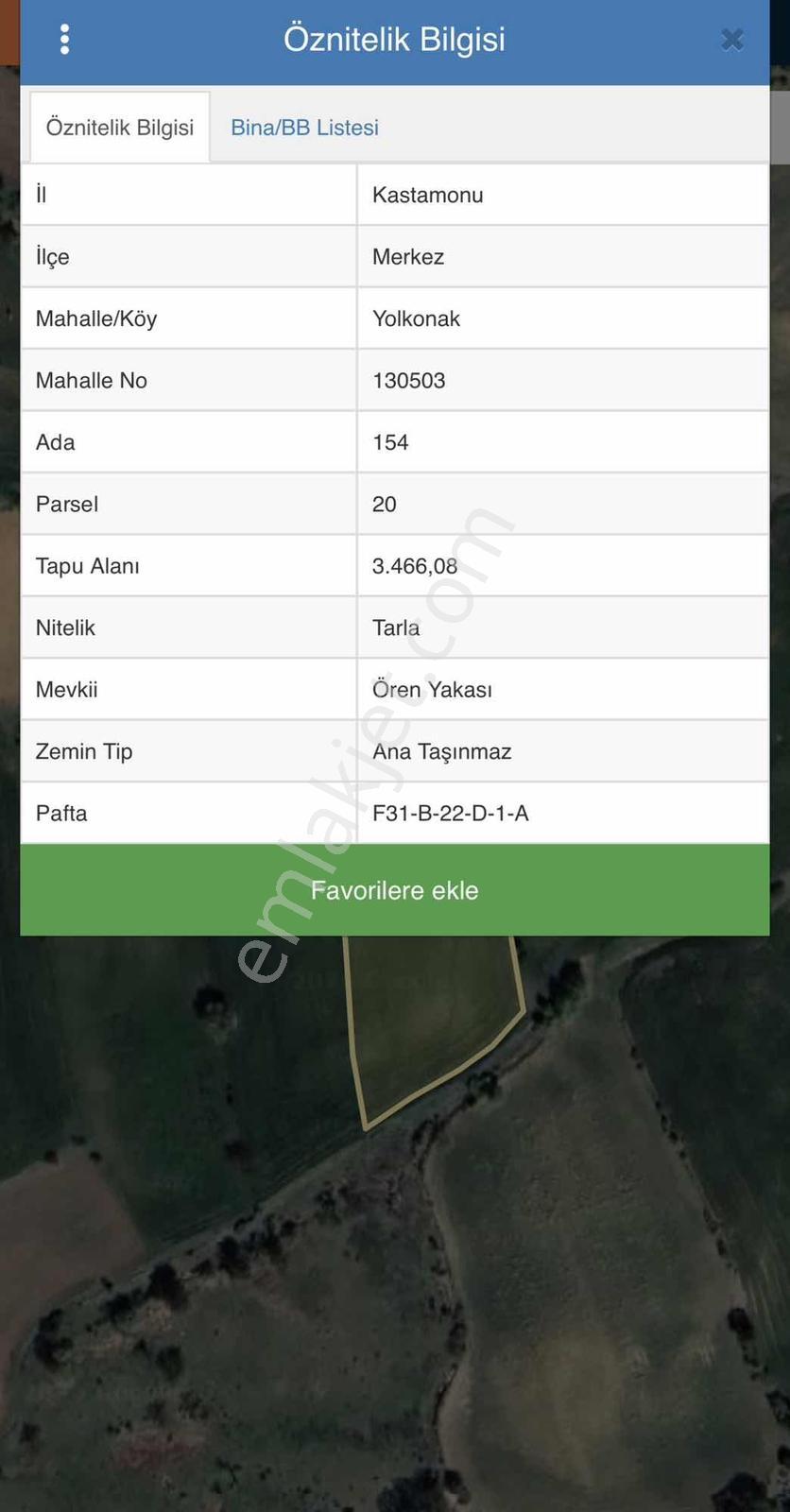 Kastamonu Yolkonak Köyünde 3466 M2 Satılık Tarla - Görsel 2
