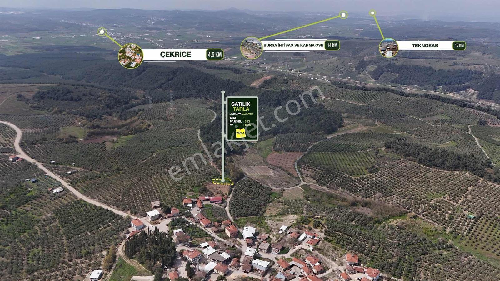 Expert'ten Mudanya Yaylacıkta Köye Komşu 500 M² Satılık Tarla - Görsel 3