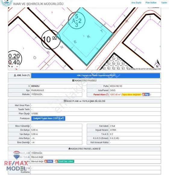 Remax Model Den Güzelköy De 1207m² Konut İmarlı Satılık Arsa - Görsel 3