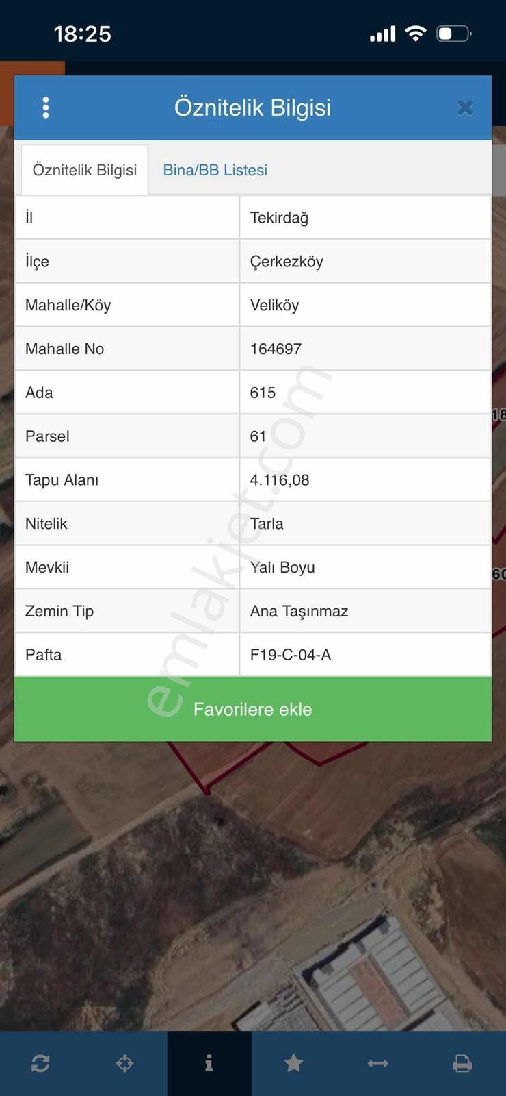 Tekirdağ Çerkezköy Veliköy Mahallesi'nde 4116 M² Satılık Arazi - Görsel 7