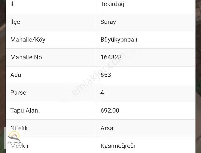 Saray Büyükyoncalı'da 692 Metre Tek Tapu İmarlı Satılık Arsa - Görsel 3