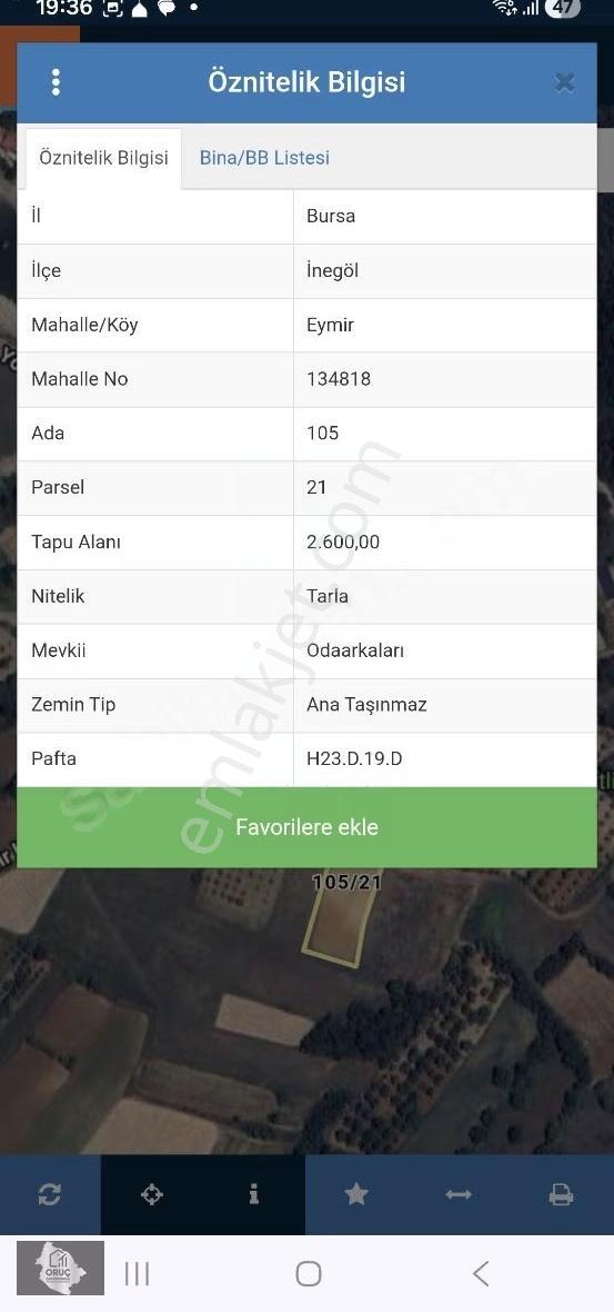 Eymirde İmara 300 Mt Mesafede Manzaralı 2.600 M2 Bahçe - Görsel 10