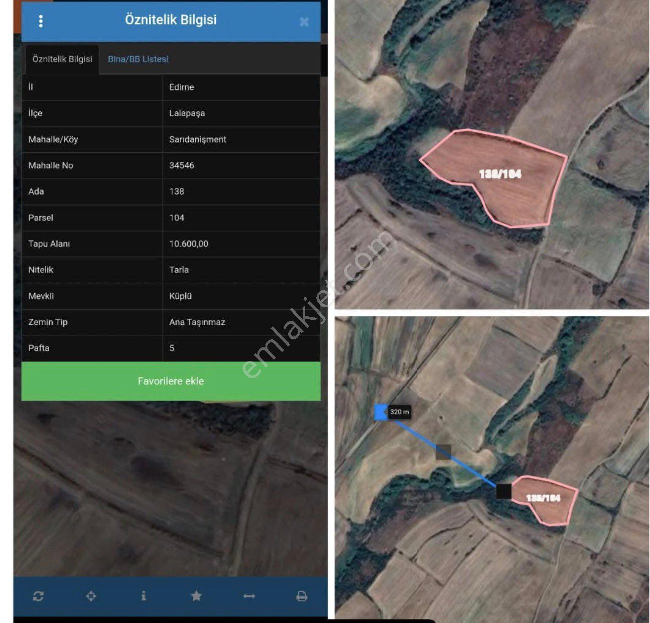 Edirne Lalapaşa Sarıdanişment Köyü Satılık Ana Yola Yakın Arazi - Görsel 3