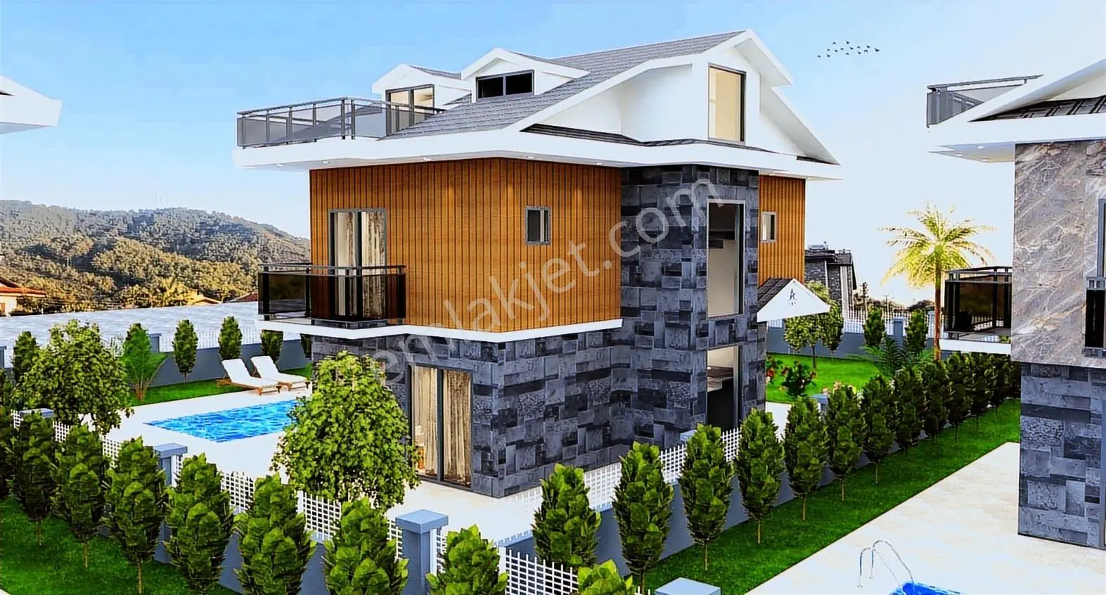 Fethiye Çalış Ta Satılık Tam Müstakil Havuzlu Villa - Görsel 5