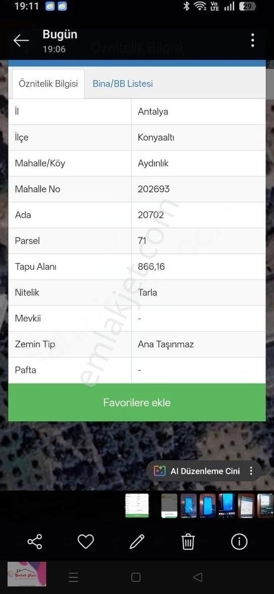 Tek Yetkili Emlak Aşkı Güvencesiyle Konyaaltı 866 M2 Acil Satılk - Görsel 2