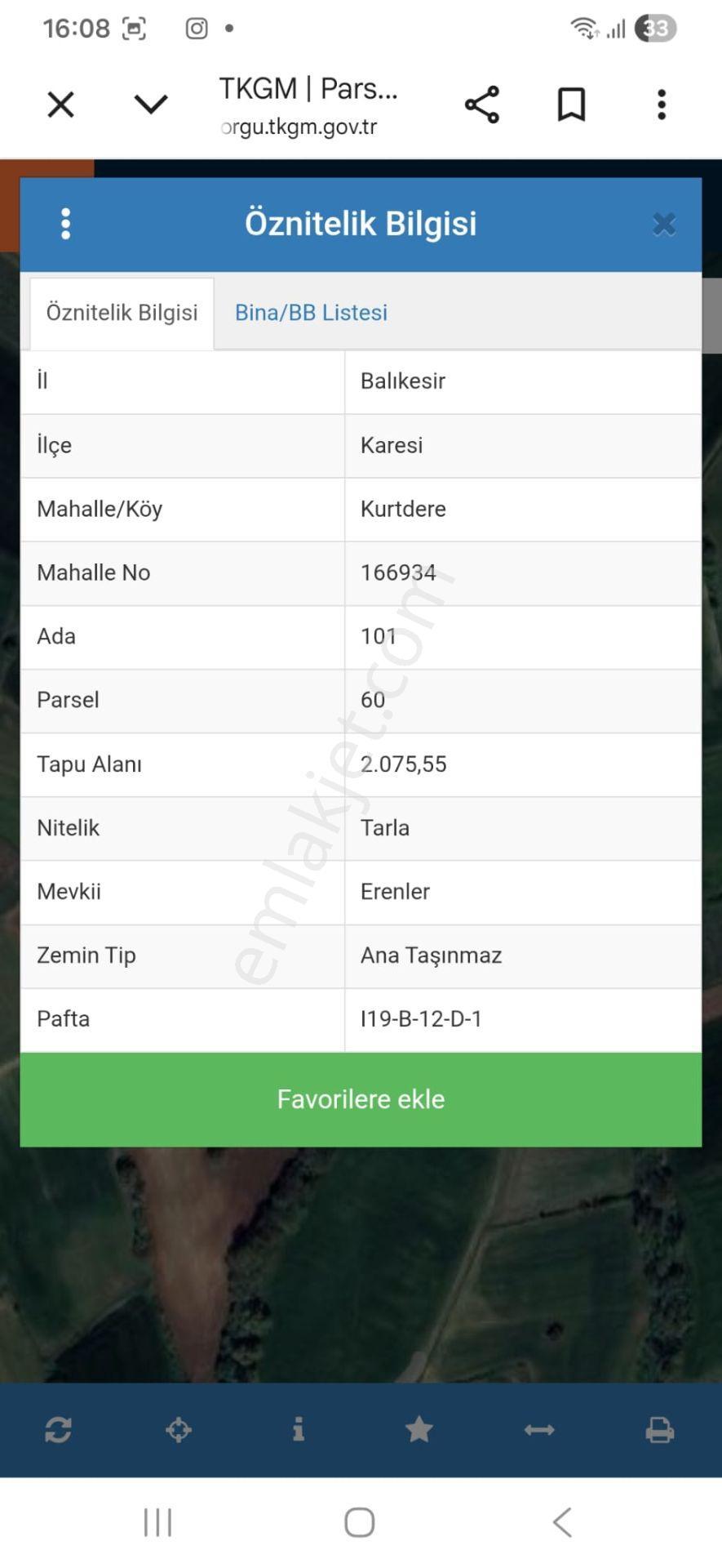 Balıkesir İli Karesi İlçesi Kurtdere Mah. Satılık Tarla - Görsel 4