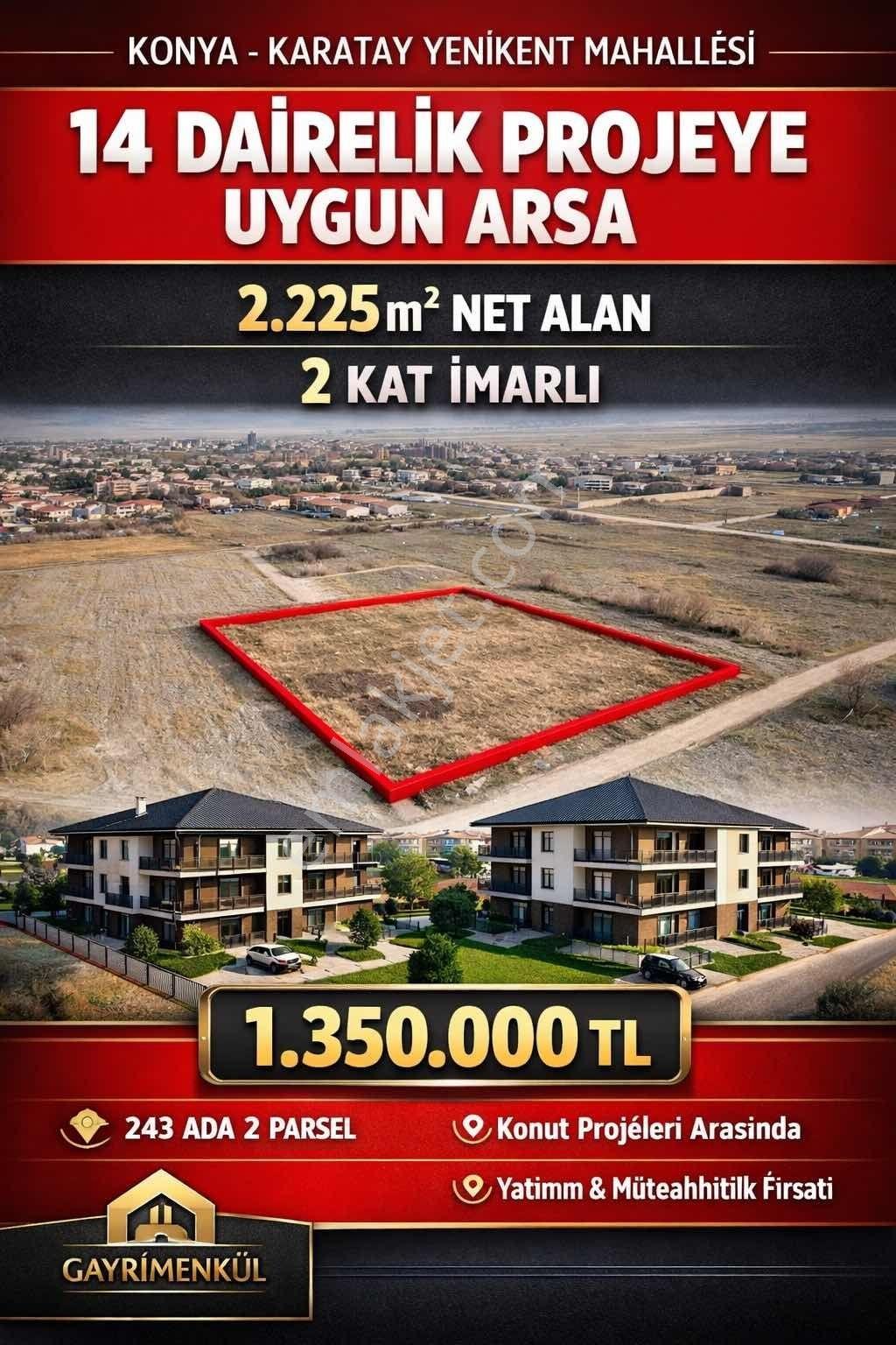 Konya Yenikent Mevki 2225 M2 Armız 14 Dairelik Satılık - Görsel 23