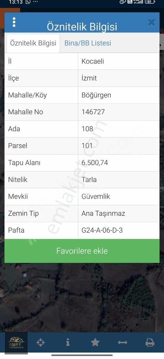 İzmit Böğürgen Mahallesinde 6.500 M2 Arazi - Görsel 3