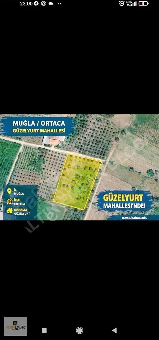 Altın Emlak Global | Ortaca Guzelyut'ta Satılık Tarla