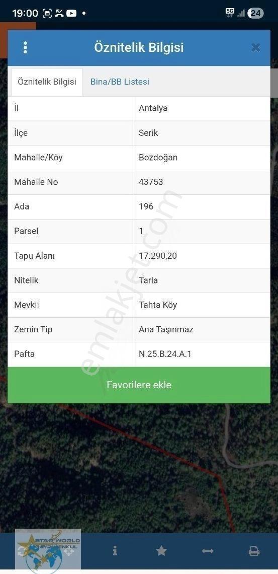 Serik Bozdoğanda Satılık Tarla 17.290 M² - Görsel 2