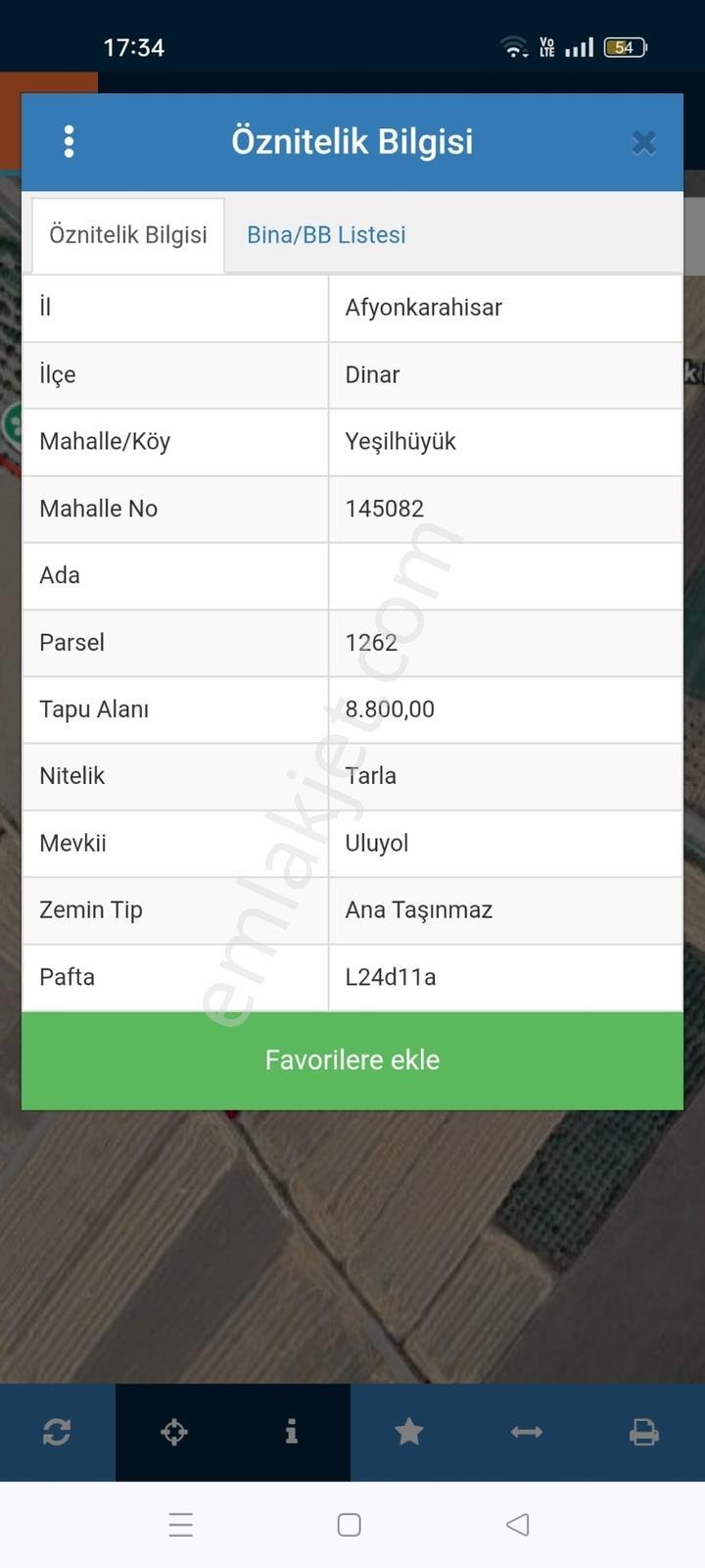Afyon Dinar Yeşilhöyük De Denizli Çivril Sınırı Satılık Tarla - Görsel 2