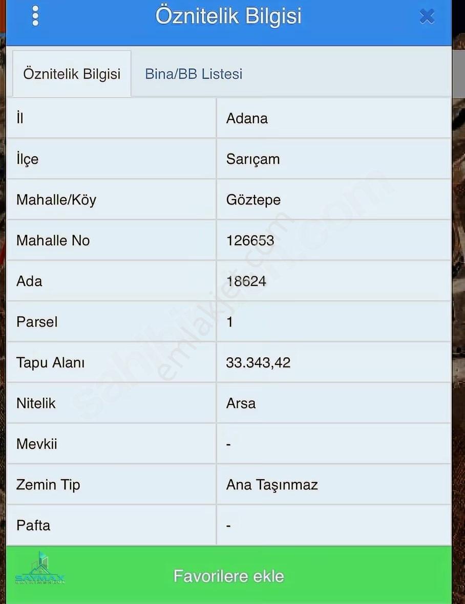 Sarıçam-göztepe Mah.tokiler Yakını 410 M2 Satılık Arsa..........