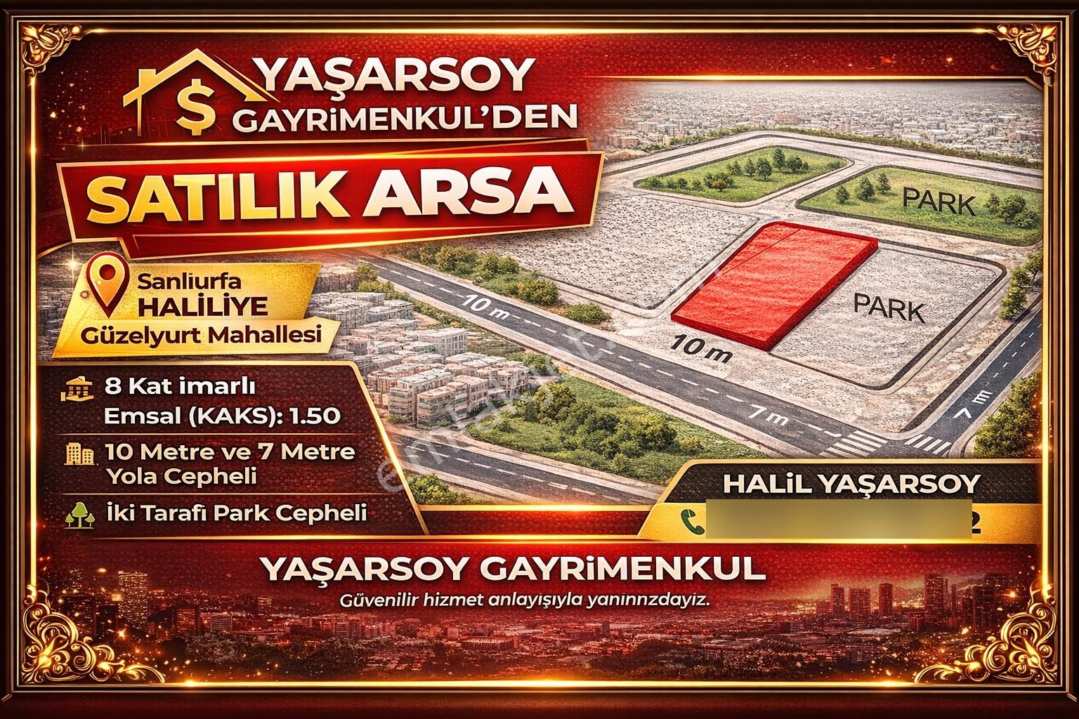 Yaşarsoy Gyo'dan Halilye Güzelyurt Da 8 Kata İmarlı Arsa