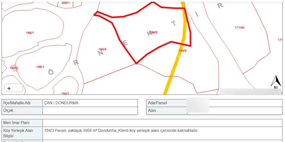 Çanakkale Çan Dondurma'da Köyiçi Satılık Arsa 4175m2 - Görsel 4