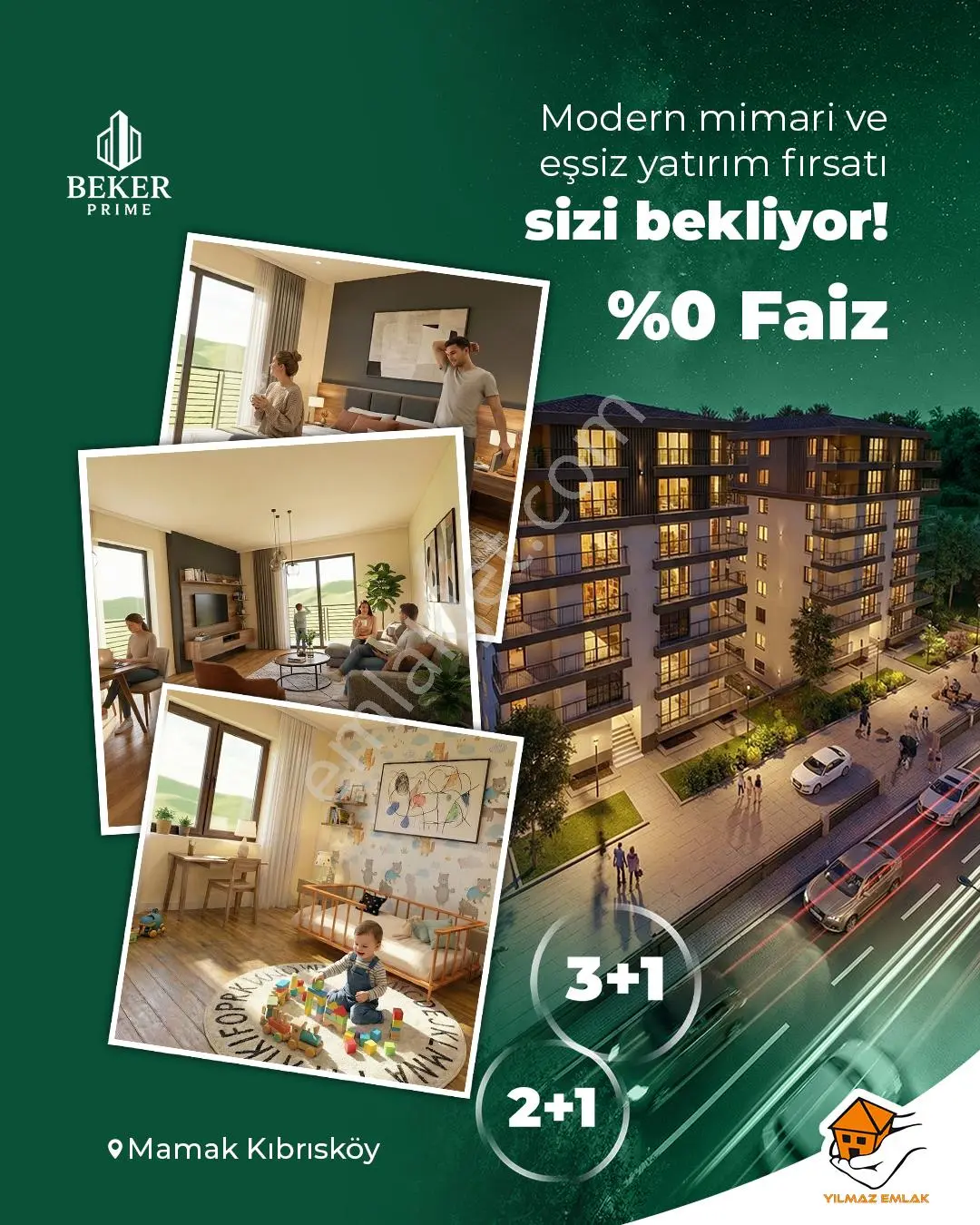 Beker Prime Projemizde 37.500tl Taksit İle 2+1 ~yılmaz Emlak