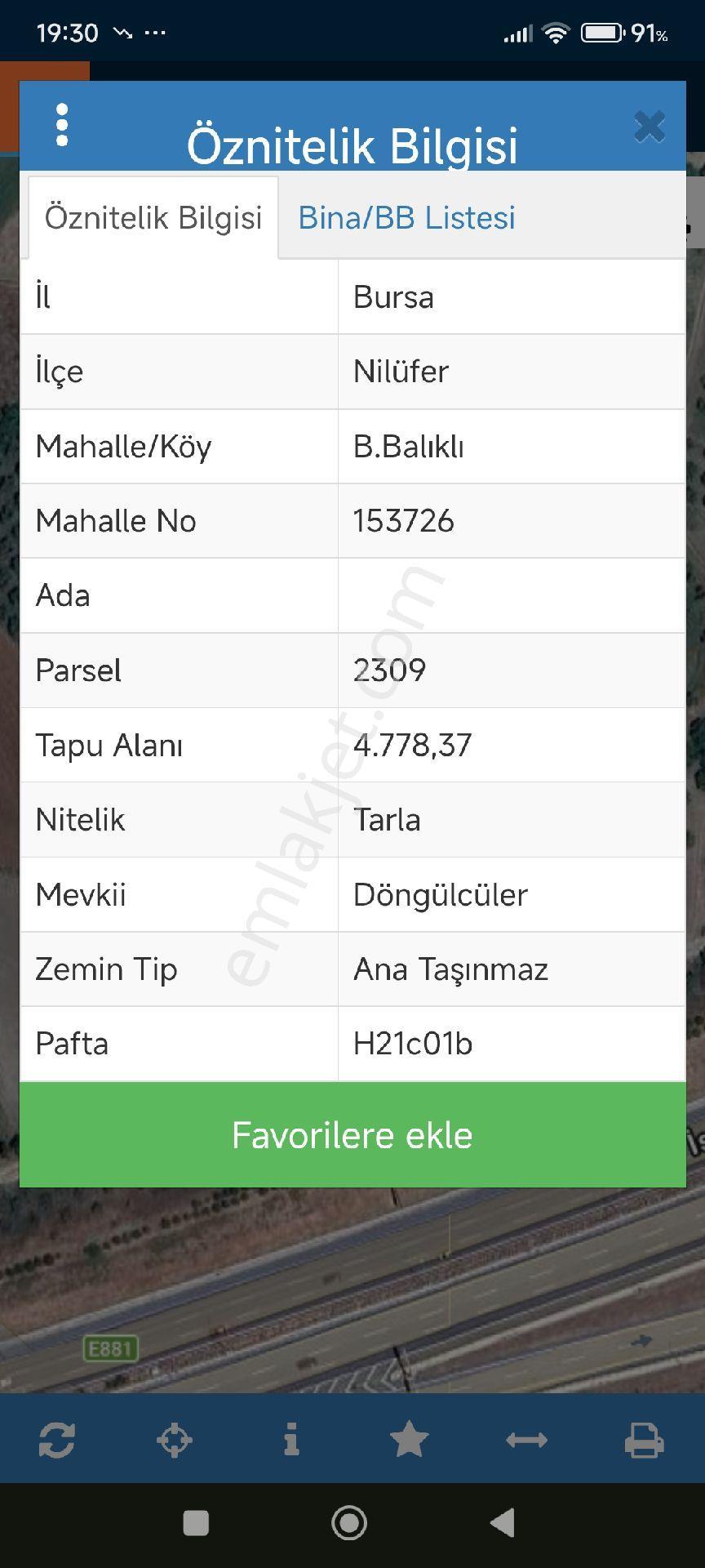 Bursa Nilüfer Büyük Balıklı Da Satılık Tarla - Görsel 2