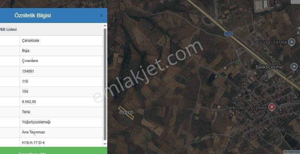 Çanakkale Biga Çınardere'de Yola Cepheli Satılık 6562 M2 Tarla - Görsel 10