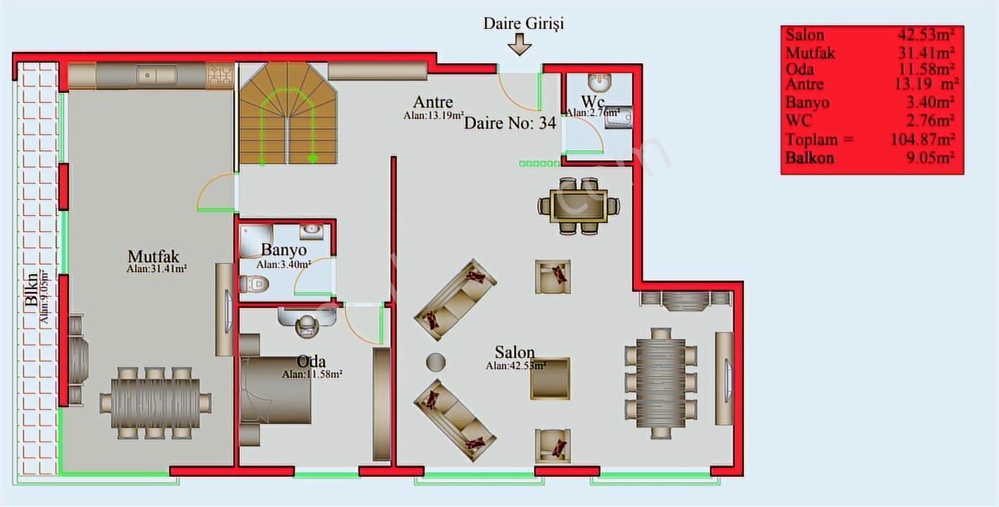 Ayrancı Yeşilyurt Sıfır Projede Harika Dubleks Satılık - Görsel 7