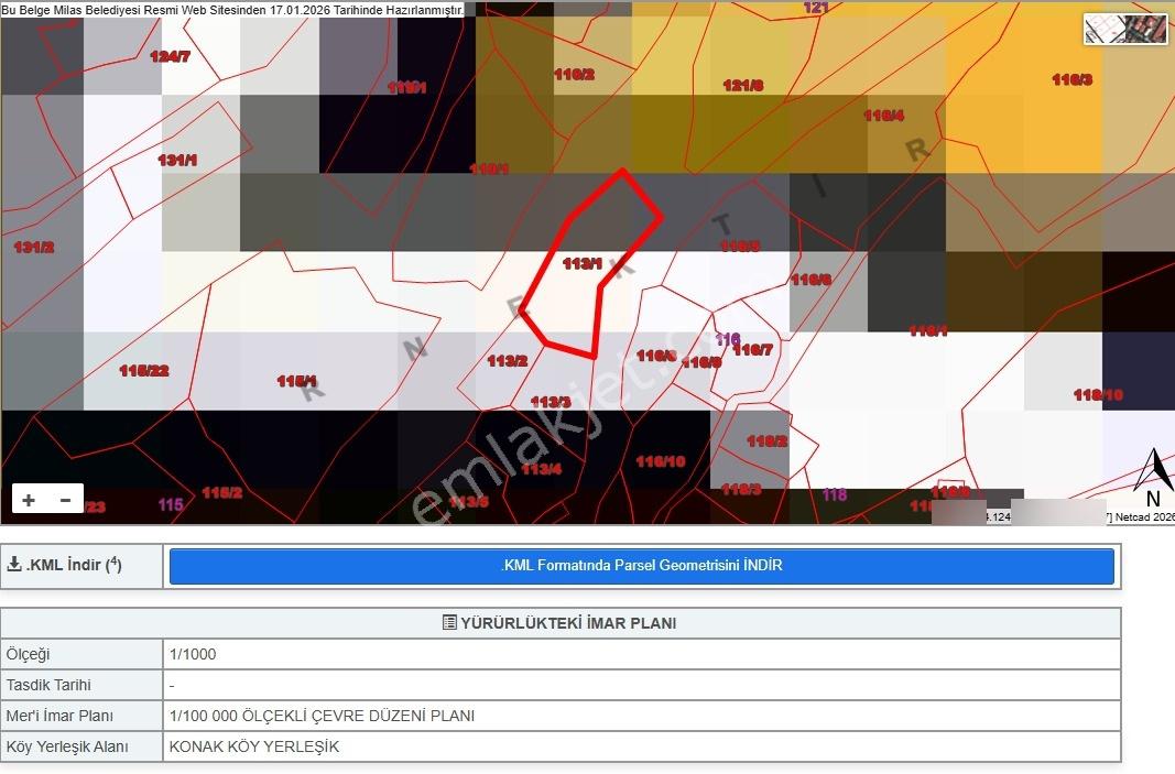 Muğla Milas Konak Köyü 550 M2 Köy İçi İmarda Satılık Arsa - Görsel 6