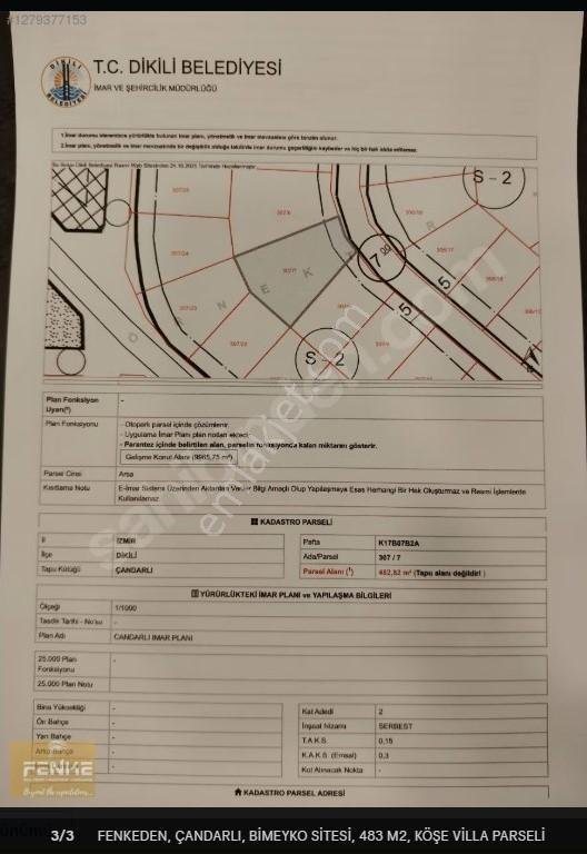 Çandarlı, Bimeyko Sitesi, 483 M2, Köşe Villa Parseli - Görsel 2
