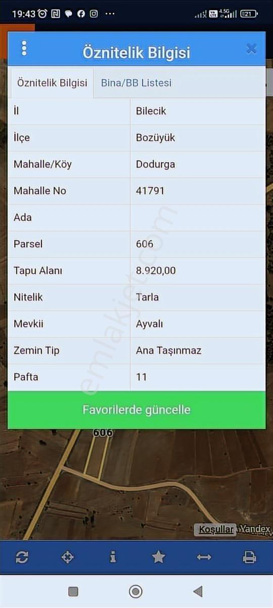 Bilecik Bozüyük Dodurga Beldesinde Asfalt Cephe 8920 Metre Tarla - Görsel 12
