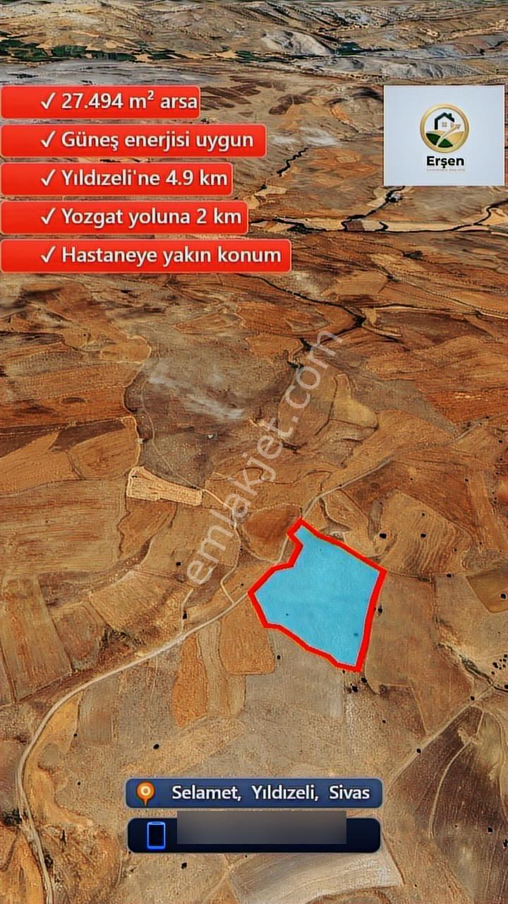 Sivas Yıldızeli Selamet Köye 1 Km Mesaferesmi Yola Cephe 27493m2 - Görsel 7