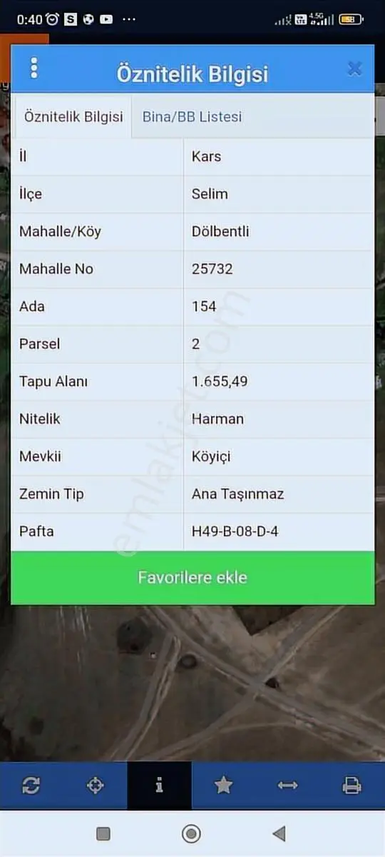 Kars Selim Dölbentli Köyü 1655 Metre Arsa