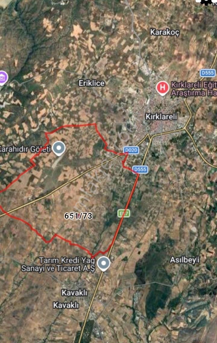 Kırklareli Merkez Karahıdır Mahallesinde 15.208 M2 Fırsat Tarla