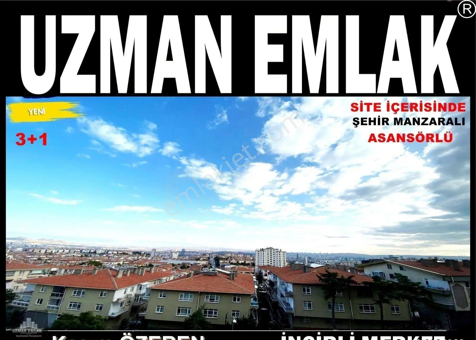 Keçiören İncirli Mh.site İçerisinde 4.katta Yapılı Bağımsız Asansörlü Full Şehir Manzaralı 3+1 Daire