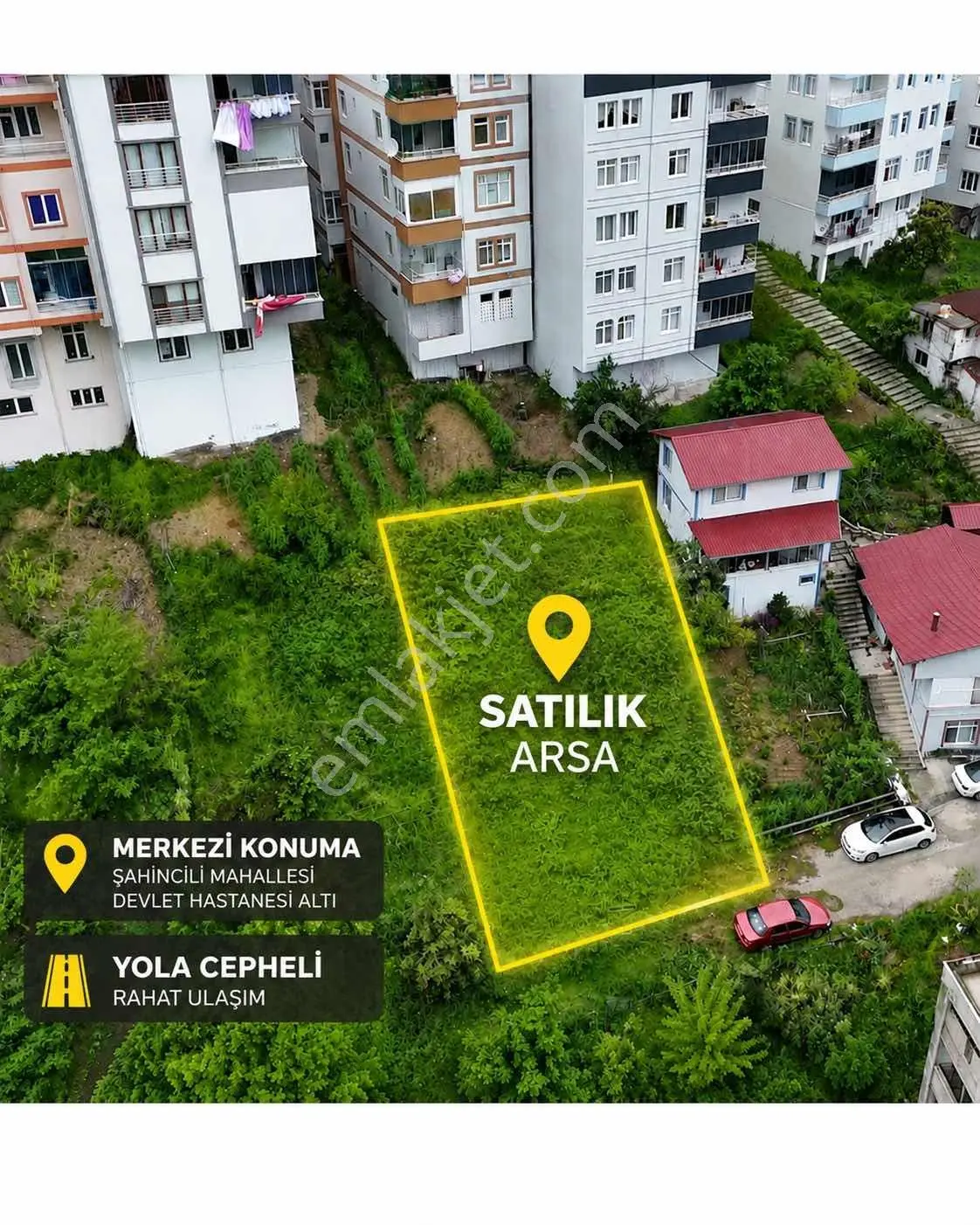 Ordu Şahincilide Devlet Hastanesi Tarafında,satılık Arsa