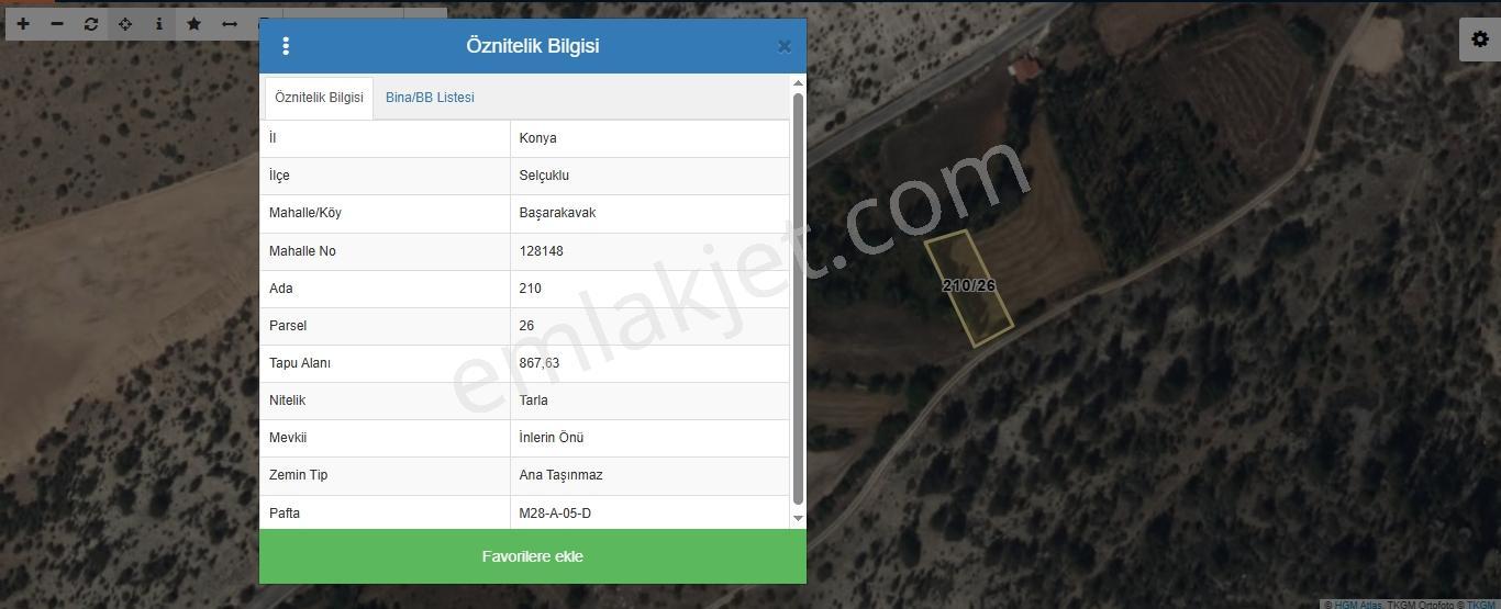 Konya Selçuklu Başarakavak Mh. Satılık Sulak Bahçelik Tarla