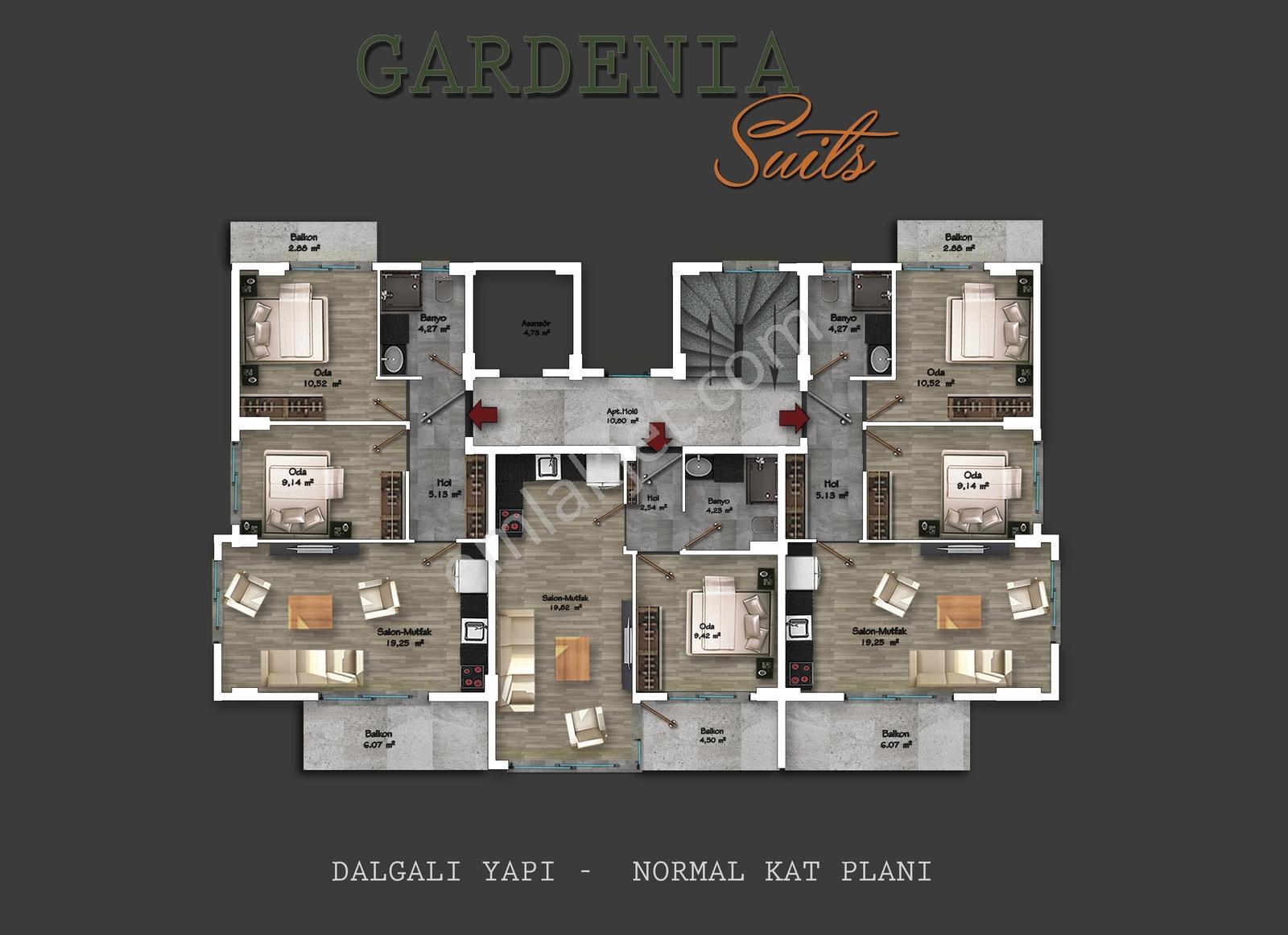 Gardenia Suits, Özel Yaşam Konseptiyle 1+1 Daire Krediye Uygun - Görsel 2