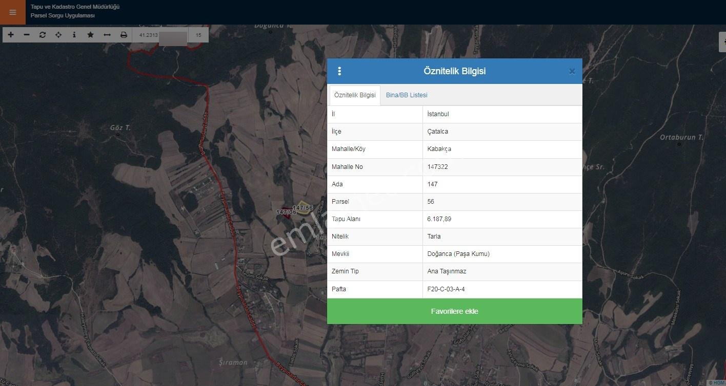 Çatalca Kabakça Satılık 9.027m2 Müstakil Tapulu Tarla - Görsel 14