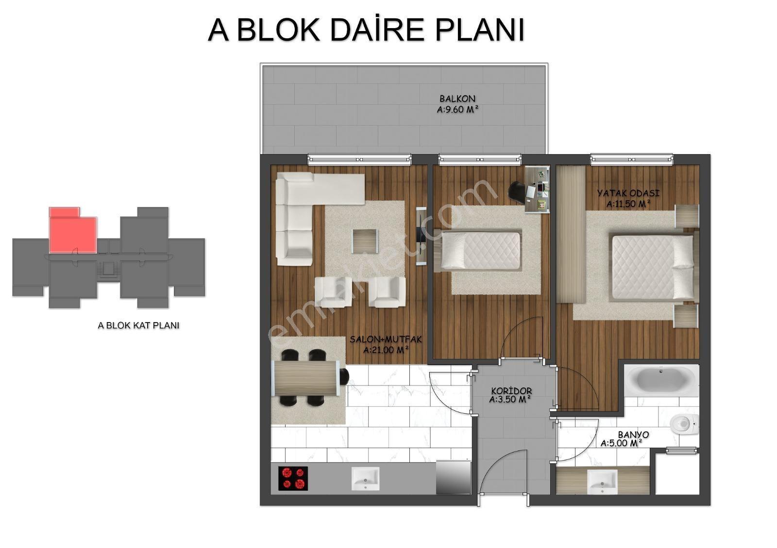 Turpa Lotus'tan Ayrancılarda 2+1 Lüx Havuzlu Sitede Satılık Daire - Görsel 12
