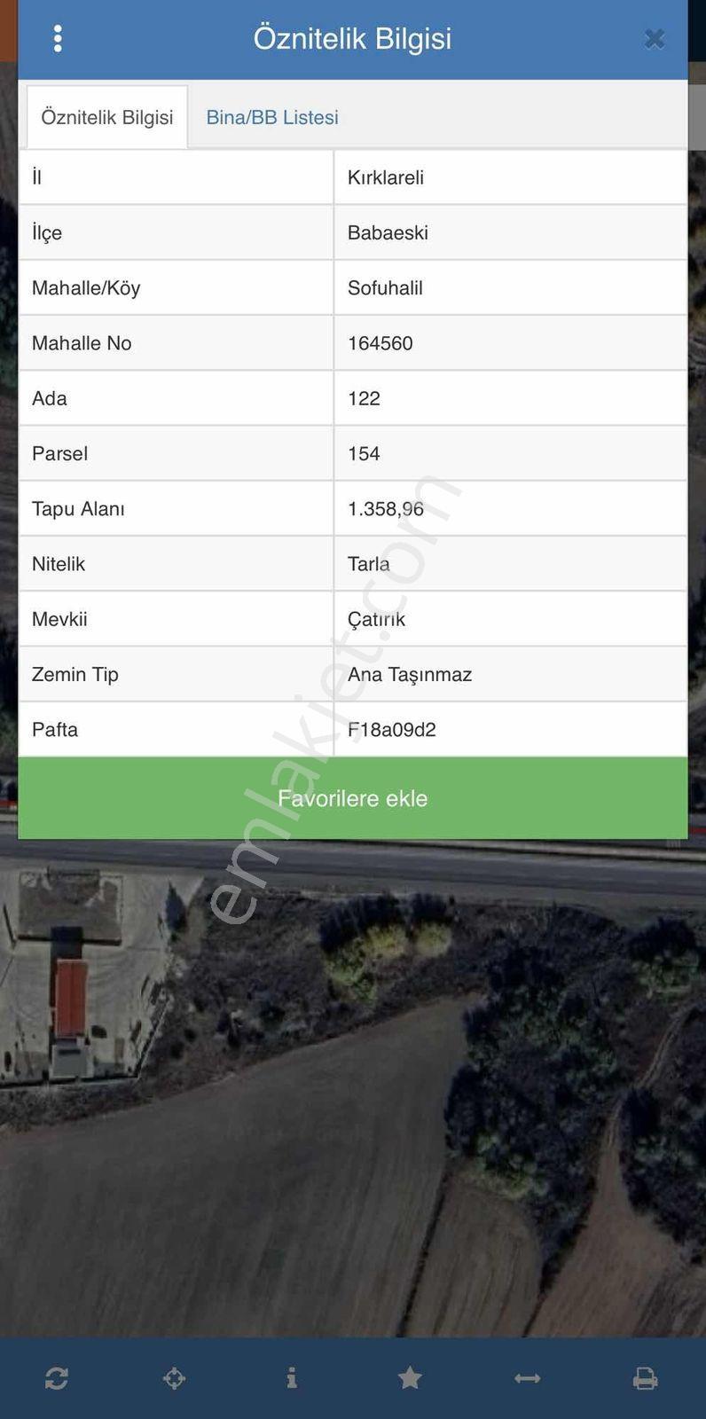 Babaeski Sofuhalil'de Asfalta Cepheli 1.359m² Tek Tapu Tarla Ar.