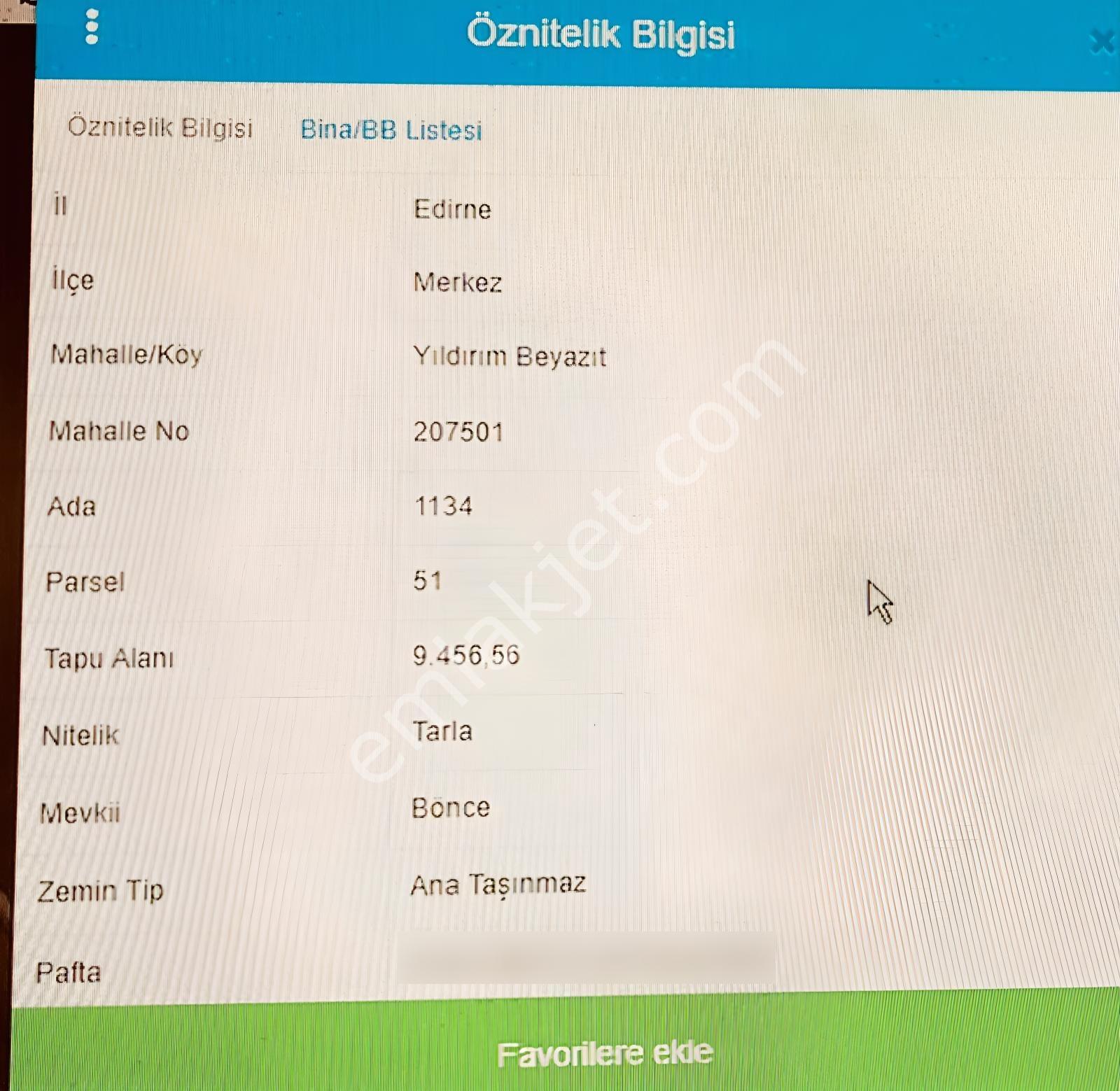 Edirne Merkez Yıldırım Beyazıtta Satılık 9456m²tarla - Görsel 6