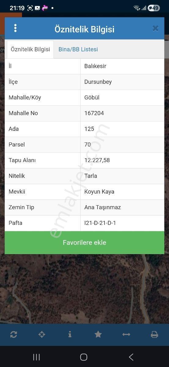 Balıkesir Dursunbey Göbülde Yatırımlık 12.227 M² Tarla Y.cephe - Görsel 2