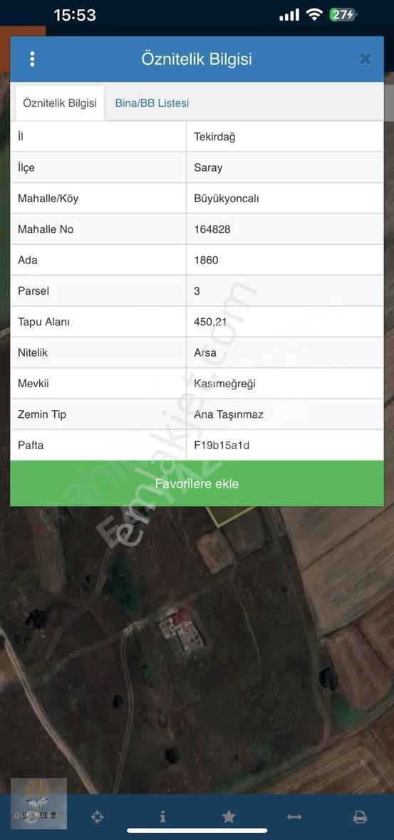 Tekirdağ Saray Büyükyoncalı Mahallesi Tek Tapu Arsa - Görsel 2