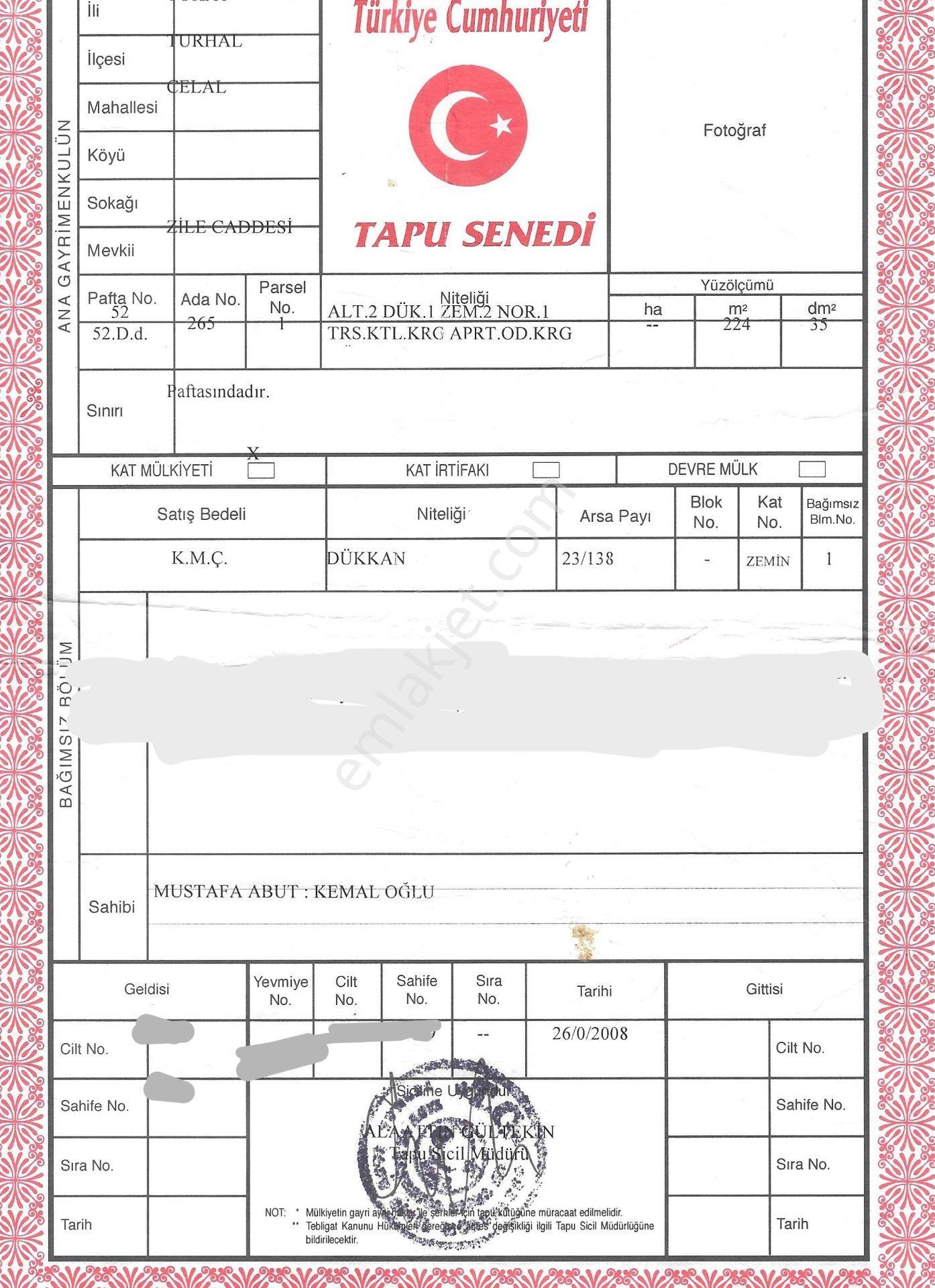 Sahibinden Turhal Ana Cadde’de, Belediye Sitesi Karşısı - Görsel 6