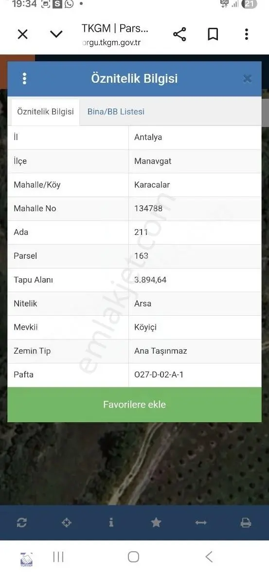 Manavgat Karacalar Köyiçinde 3.000m² İmarlı Arsa