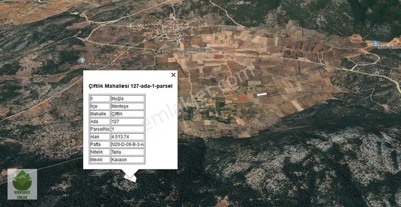 Muğla Menteşe Çiftlik Mahallesinde 4514 M² Satılık Tarla ...