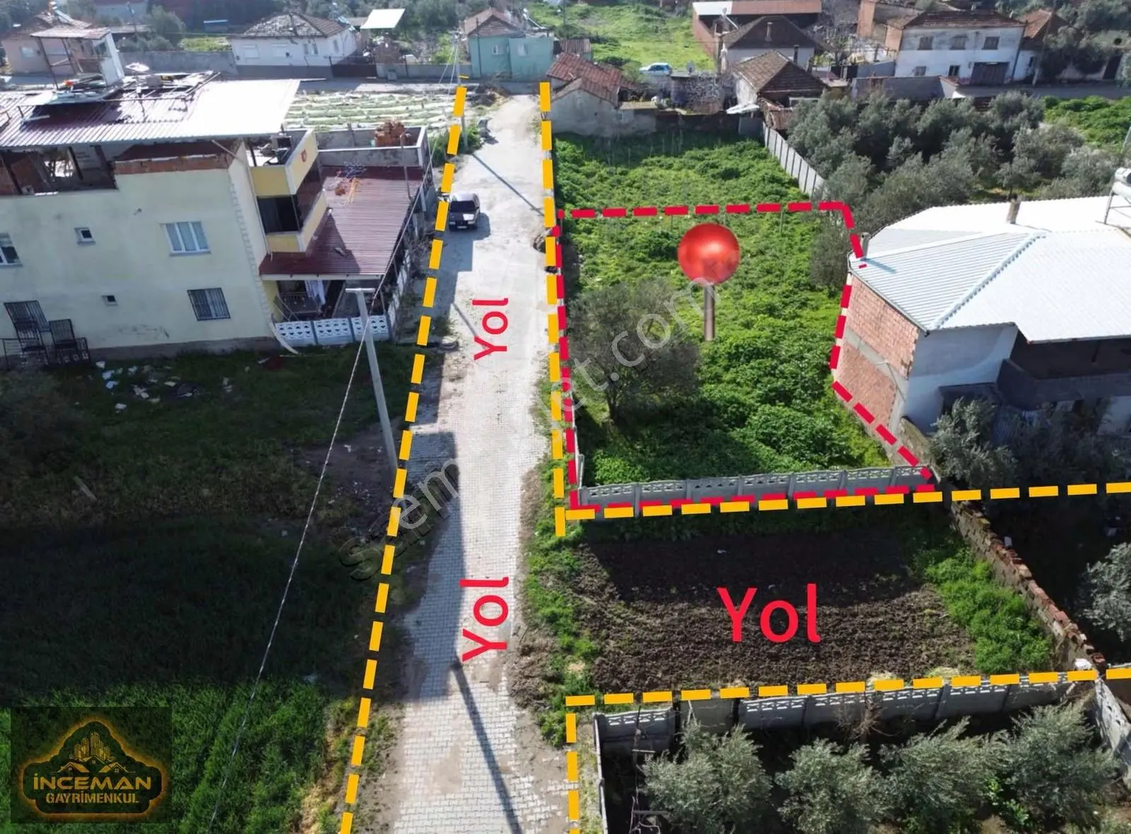 İnceman Gayrimenkulden 307m2 Köşe Parsel Serbest Nizam İmarlı