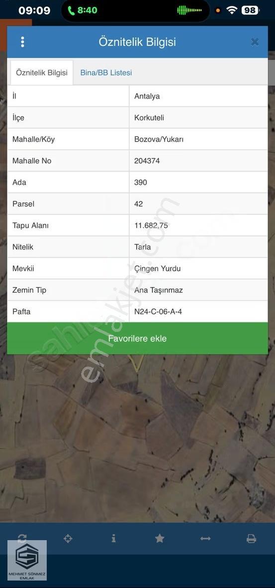 Antalya Korkuteli Bozova'da 2 Adet 52838m2 Çiftliğe Müsait Tarla - Görsel 2