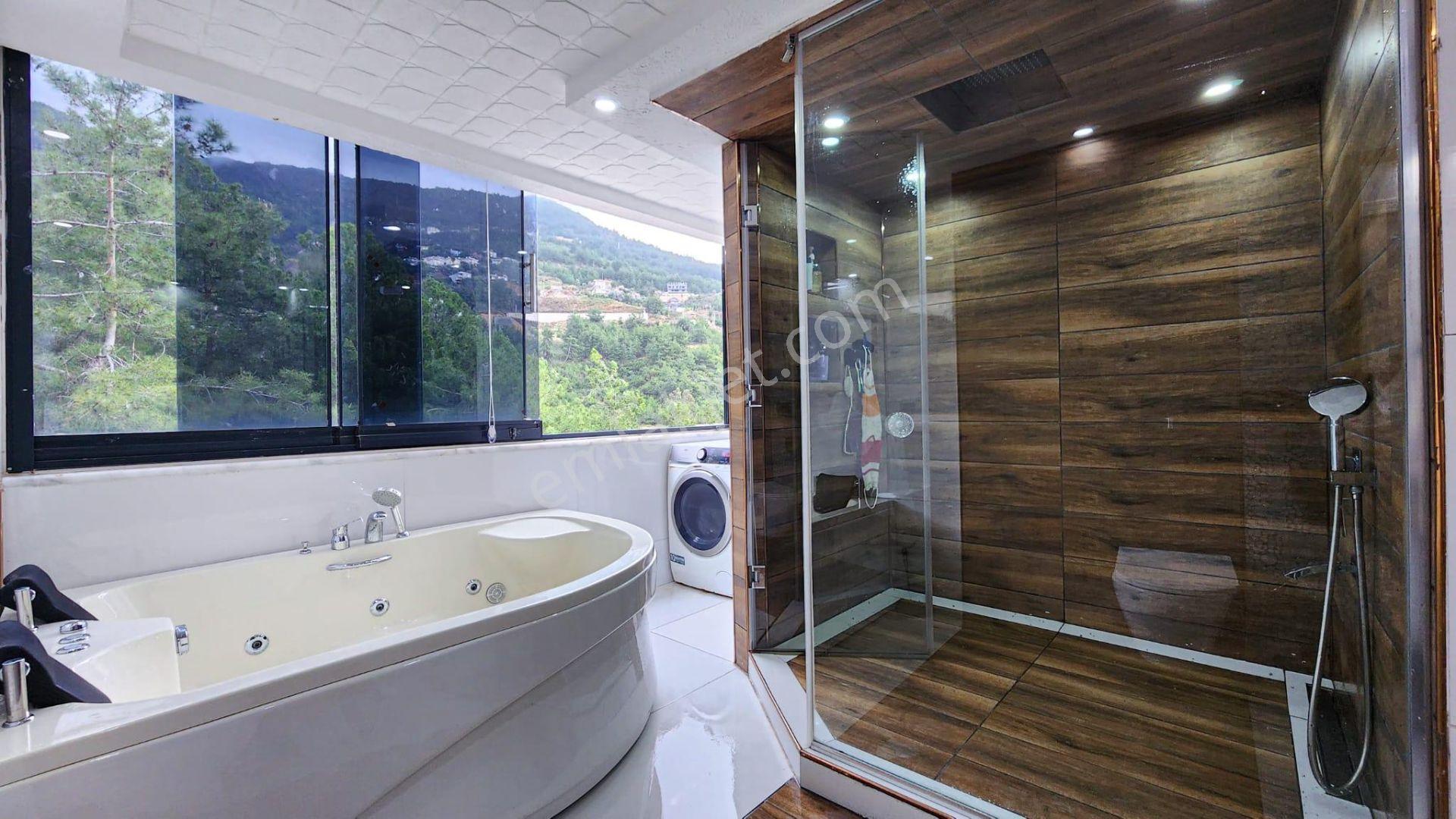 Alanya Tepede 4+1 İki Katlı Ozel Sauna 330 M2 Satılık Villa - Görsel 25