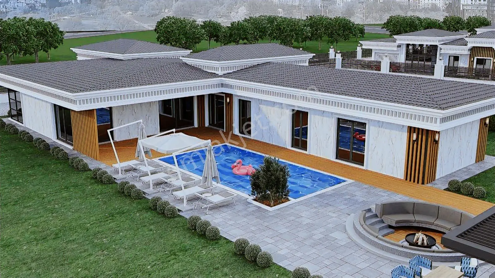Tek Kat 1700 Metre Arsa İçinde Havuzlu Villa - Görsel 12