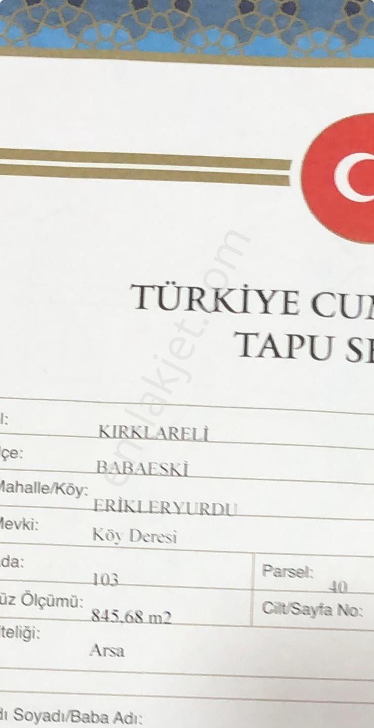 Kırklareli Babaeski Erikleryurdu 845 M²altın Gibi Değerli Arsa - Görsel 20